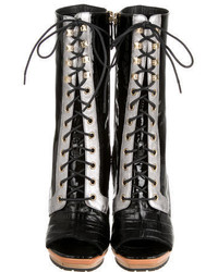 Rodarte Patent Leather Lace Up Ankle Boots W Tags