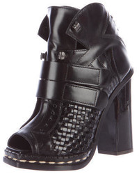 Proenza Schouler Peep Toe Leather Ankle Boots