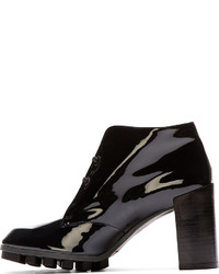 Robert Clergerie Ssense Navy Patent Leather Lace Up Ankle Boots