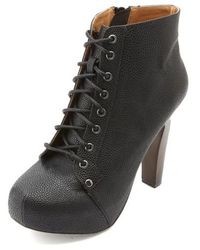 Charlotte Russe Textured High Heel Lace Up Booties