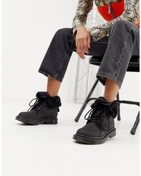 Dr. Martens 1460 Kolbert Black Leather Snowgrip Flat Ankle Boots