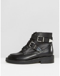 Asos Abe Wide Fit Leather Ankle Boots