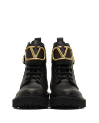 Valentino Black Garavani Vlogo Combat Boots