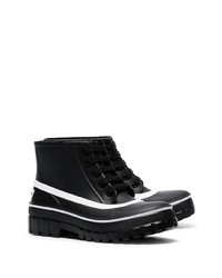 Givenchy Black Glaston Flat Lace Up Leather Ankle Boots
