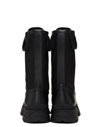 Prada Black Laced Combat Boots