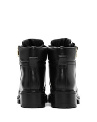 Balmain Black Leather Army Boot