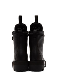 Off-White Black Leather Hiking Boots