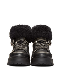 Miu Miu Black Lugged Vintage Boots