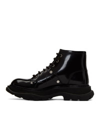 Alexander McQueen Black Tread Lace Up Boots
