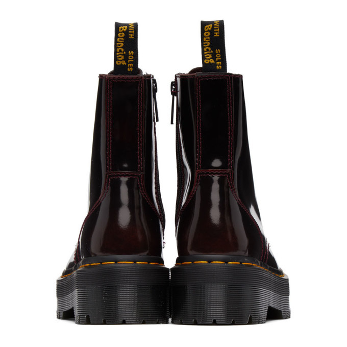 Dr. Martens Burgundy Jadon Arcadia Boots, $180 | SSENSE | Lookastic
