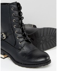 Call it SPRING Cerirwen Lace Up Flat Ankle Boots