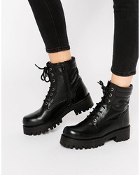 Park Lane Chunky Lace Up Leather Ankle Boots
