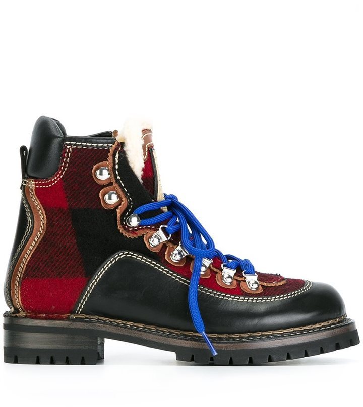 Dsquared2 Checked Ankle Boots, $376 