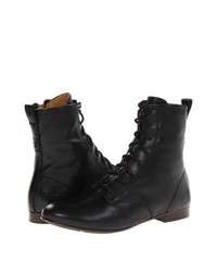 Frye Jillian Lace Up Lace Up Boots Black Soft Vintage Leather