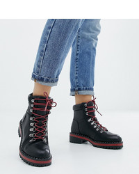 New Look Wide Fit Lace Up Flat Ankle Boot
