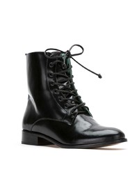 Blue Bird Shoes Leather Combat Boots