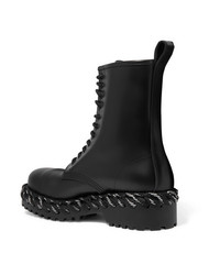 Balenciaga Med Lace Up Leather Ankle Boots