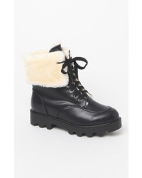 Nyla Shoe Faux Fur Combat Boots