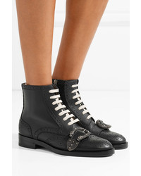 Gucci Queercore Embellished Leather Ankle Boots