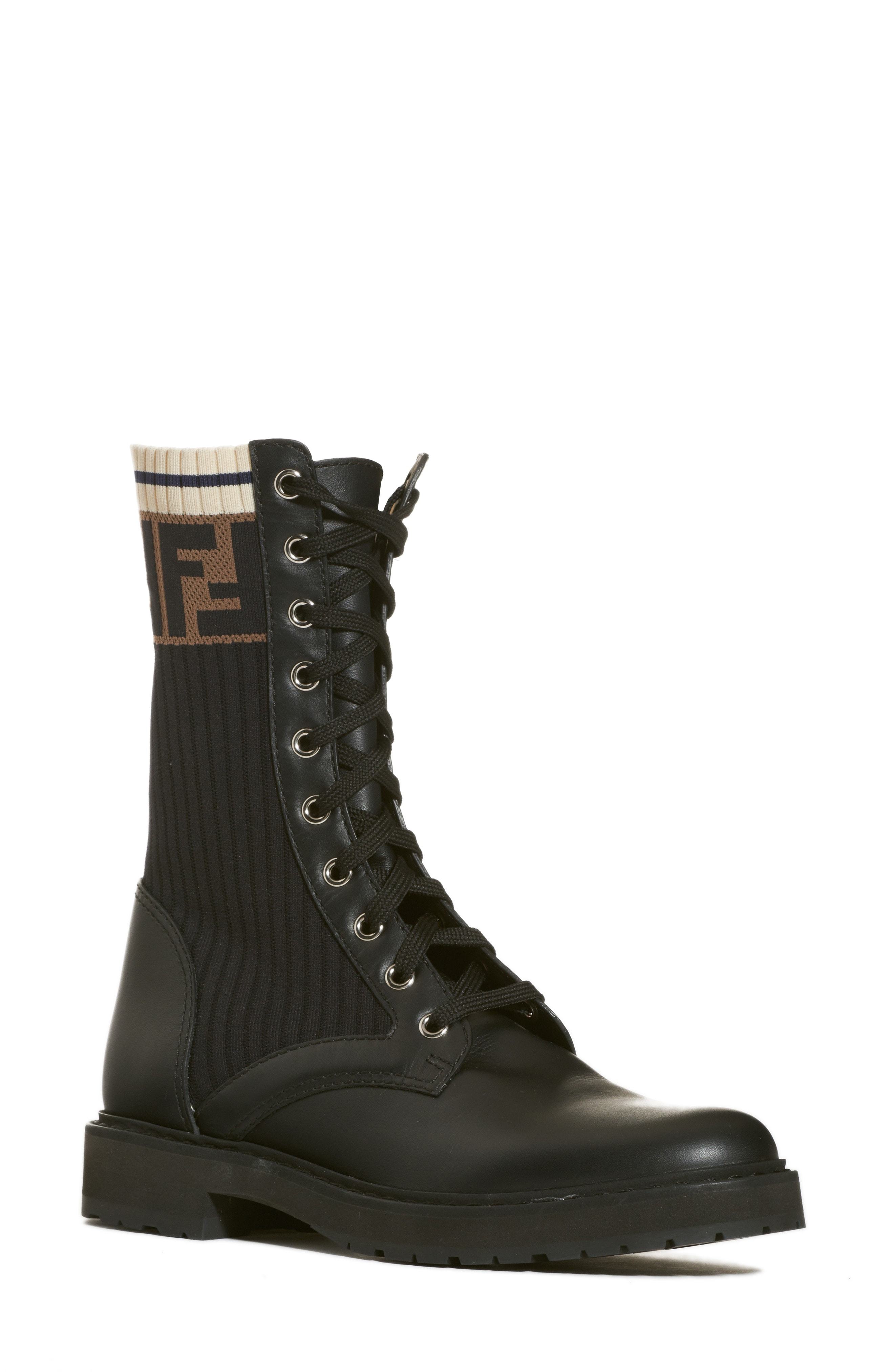 Fendi Rockoko Chelsea Sock Combat Boot 