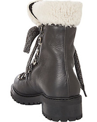 Barneys New York Shearling Lined Garnet Ankle Boots