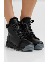 Fendi T Rex Shearling Lined Leather Ankle Boots