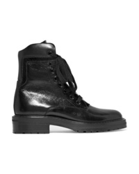 Saint Laurent William Glossed Leather Ankle Boots