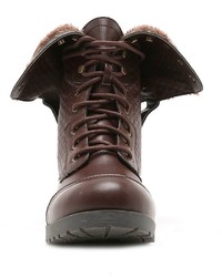 Qupid Wyatte Fold Down Combat Boots