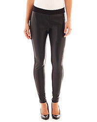 jcpenney Ana Faux Leather Front Ponte Knit Leggings