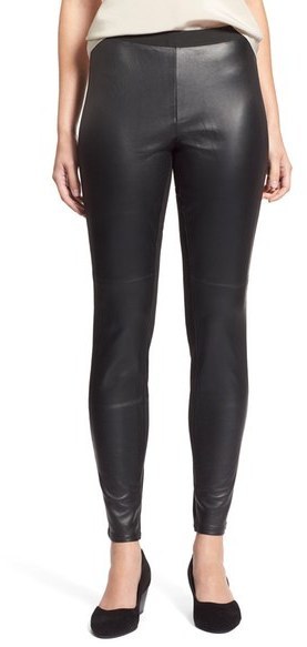 Eileen Fisher Black Leather Pants for Women