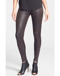 Hue Distressed Faux Leather Leggings