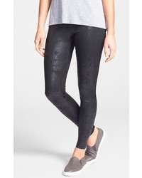 Hue Distressed Faux Leather Leggings