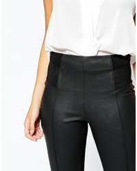 Oasis Faux Leather And Ponte Legging