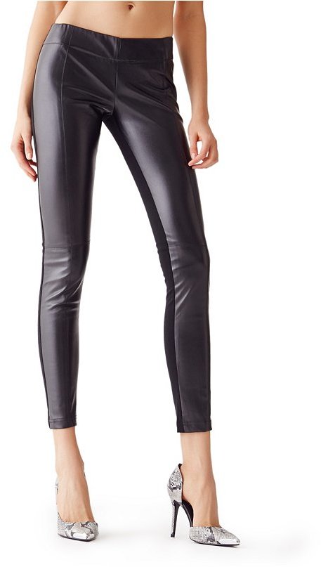 GUESS Faux Leather Front Leggings, $89, GUESS