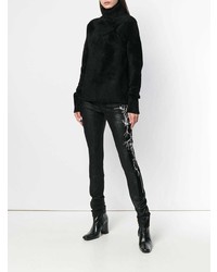 Haider Ackermann Floral Embroidered Leather Leggings