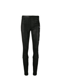 Haider Ackermann Floral Embroidered Leather Leggings