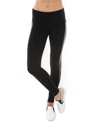 Gettingbacktosquareone Zip Legging With Leather Contrast