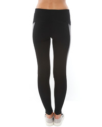 Gettingbacktosquareone Zip Legging With Leather Contrast