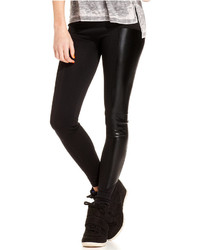 Material Girl Juniors Faux Leather Inset Leggings Only At Macys