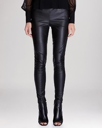 Karen Millen Leggings Textured Jersey Faux Leather