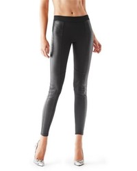 GUESS Mid Rise Faux Leather Panel Leggings