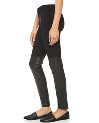 Vince Mixed Media Leather Trimmed Leggings