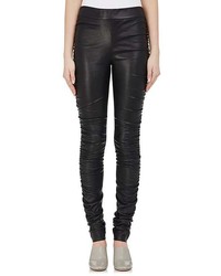 The Row Orshen Ruched Leather Leggings