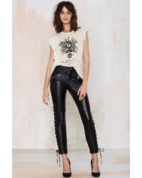 Nasty Gal Pedal To The Metal Leather Leggings