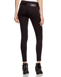Hue Textured Faux Leather Ponte Leggings