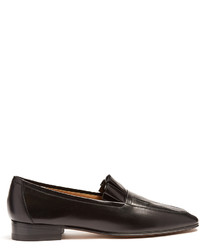 The Row Adam Pleated Leather Loafers