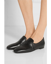 The Row Alys Leather Loafers Black