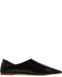 Acne Studios Amina Leather Collapsible Heel Slippers Black