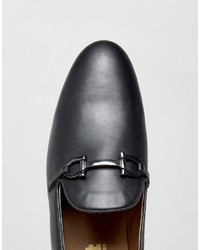 Frank Wright Bar Loafers In Black Leather
