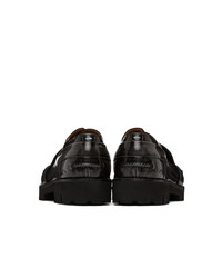 Maison Margiela Black And Grey Spliced Moccasin Loafers